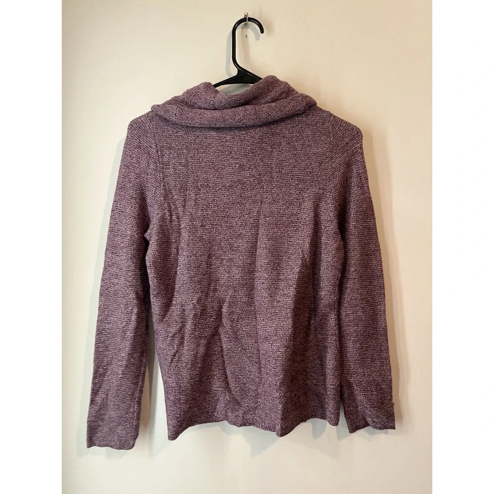 Chicos Cowl Neck‎ Sweater Cashmere Blend Purple Size 0 US Small Stretch